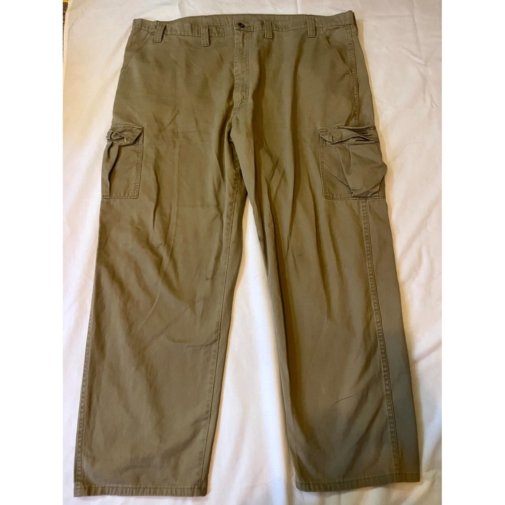 Vintage Levi's Loose Fit Utility Cargo Pants Mens 46x32 Khaki Cotton Wide Leg